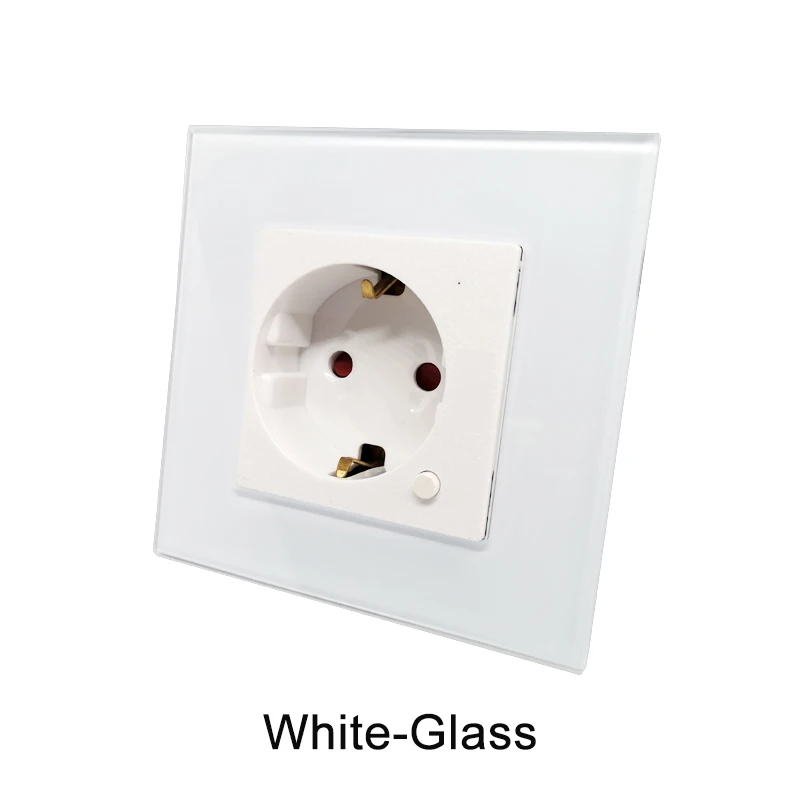 White-Glass Tuya умная Wi-Fi настенная розетка 10A ЕС стандартная электрическая штепсельная розетка совместима с Amazon Alexa приложение Google Home - Комплект: White-Glass