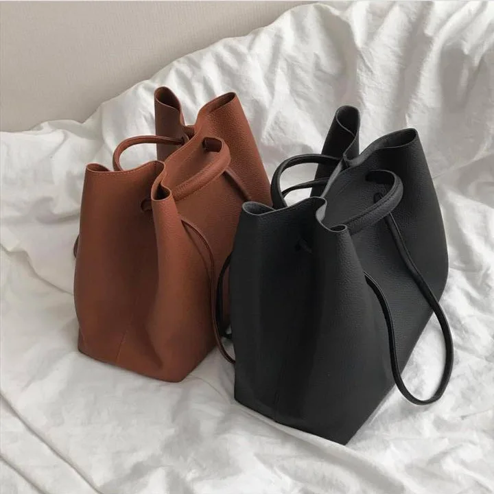 

Casual High Quality Bucket Bag Women Shoulder Bag Large Capacity Crossbody Bags for Women Handbag Pu Leather Big Tote Female INS