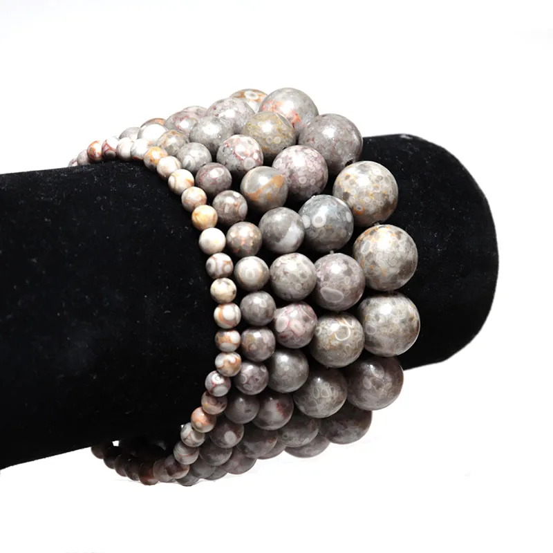 Noter минималистичные бусины из натурального камня браслет унисекс 4 мм 6 8 10 12 Strand