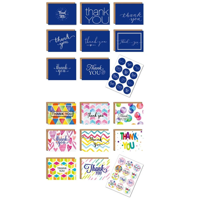 

28 шт./упак. Изысканная подарочная упаковка, этикетка, наклейка, набор карт с благодарностью, наборы конвертов, товары Вечерние