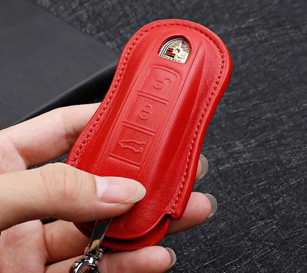 Высококачественный автомобильный чехол для ключей из натуральной кожи
