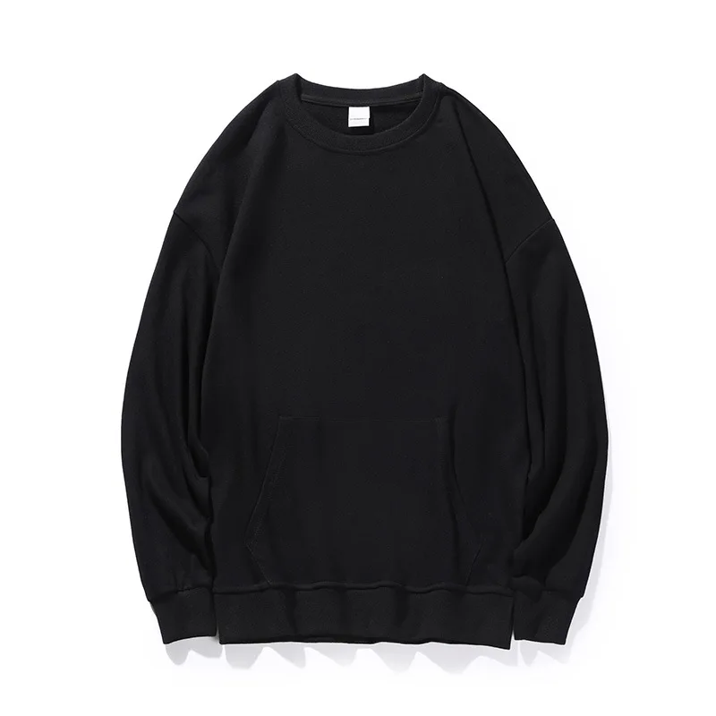 

019 Autumn and Winter Thin Couple Falling Shoulder Round Neck Sweatshirt