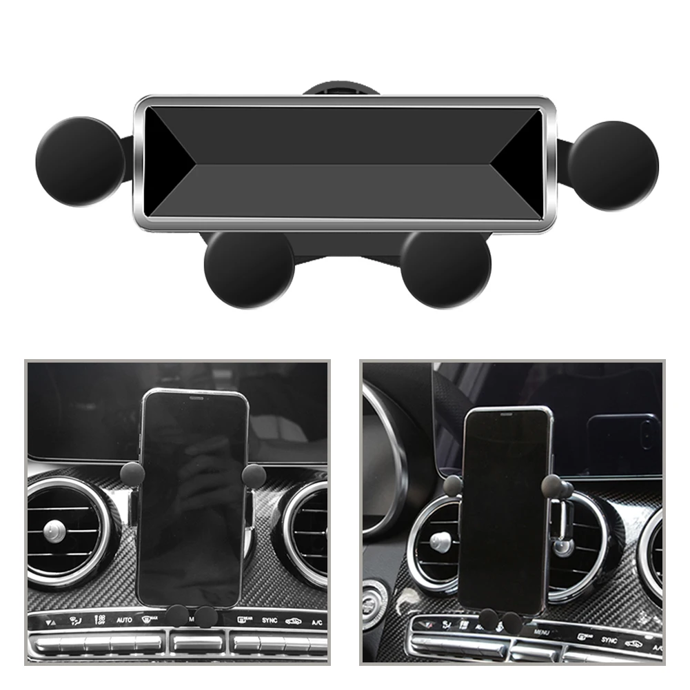 

Car Mobile Phone GPS Stand Phone Gravity Bracket Holder Matte Black for GM Universal Air Vent Mount 115x95x45 mm