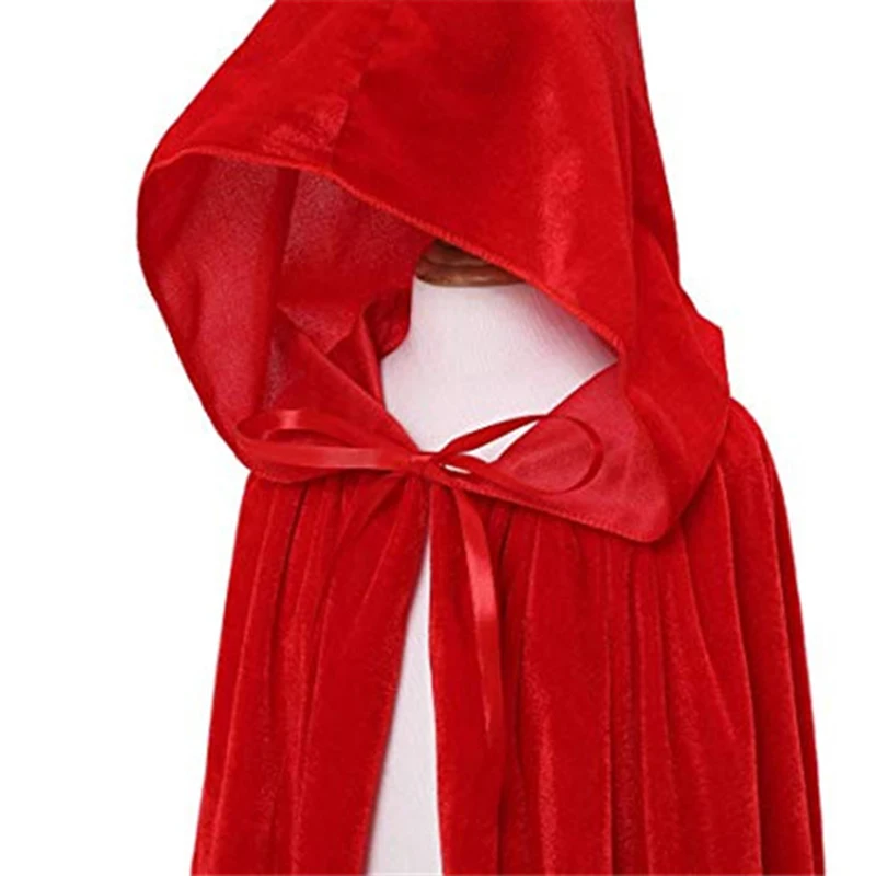 

Halloween Costume Unisex Cosplay Death Cape Long Hooded Cloak Wizard Witch Medieval Cape S-XL Black White Red Coffee Blue