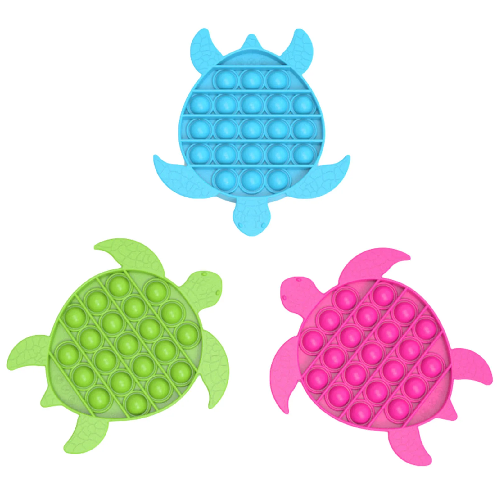 

Turtle Shape Extrusion Springback Dimple Fidget Toy Stress Relief Toy Decompressive Bubbles Sensory Toy Random Color