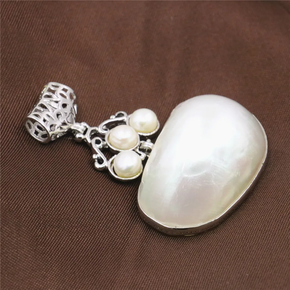 Высокое качество хит продаж натуральный белый кулон в виде ракушки ожерелье