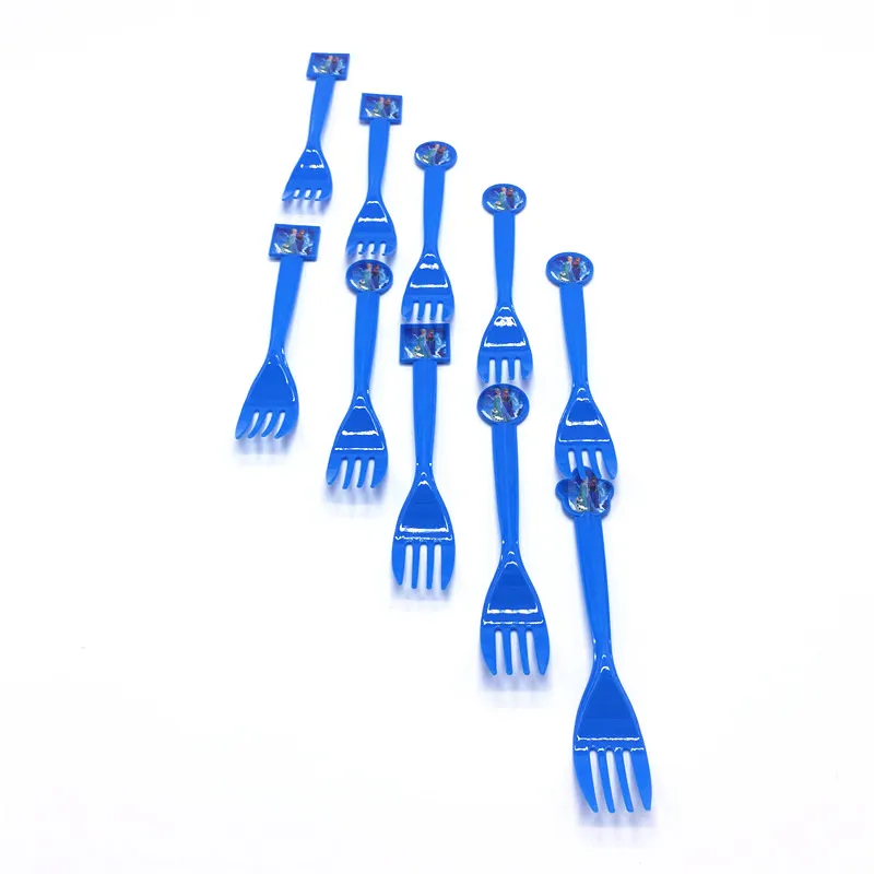 Forks-10pcs Дисней Принцесса Холодное сердце Анна Эльза 108*180 см День Рождения украшения Детские принадлежности одноразовая посуда скатерть детский душ - Цвет: Forks-10pcs