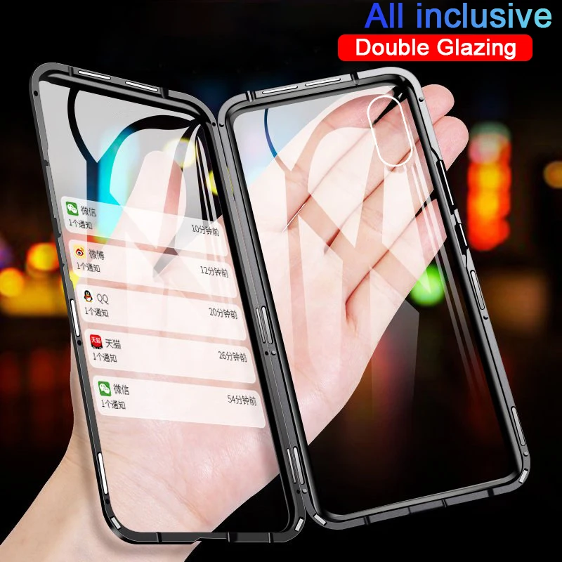 Магнитный металлический чехол 360 для телефона iphone 7 8 6 6S Plus двухсторонний iPhone X XR XS
