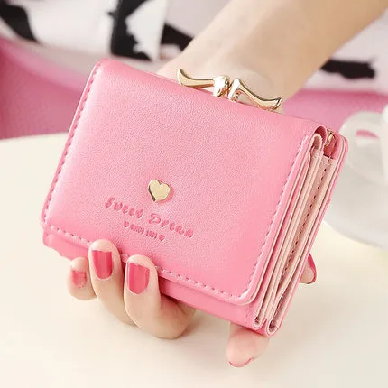 Модный короткий женский кошелек из искусственной кожи Корейский простой