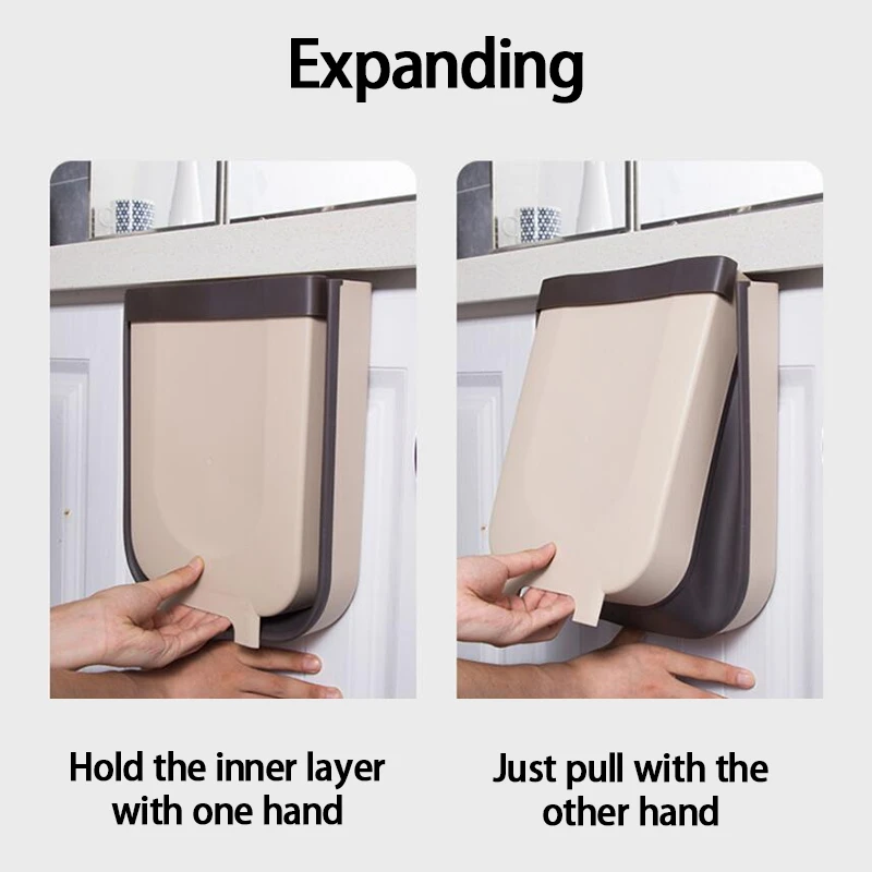 Складные мусорные баки 9L настенная кухонная мусорная корзина подвесная дверь