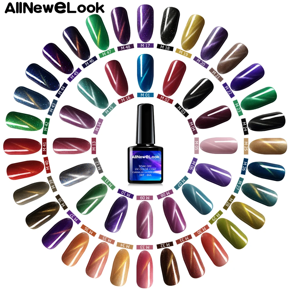Волшебный хамелеоновый Гель лак кошачий глаз AllNeweLook дизайн ногтей маникюр