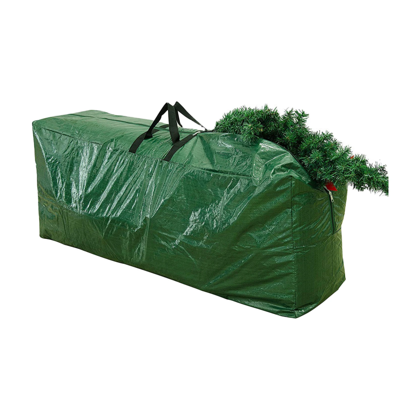 

Easy Carry Reinforced Handles Dust Proof Double Zippers Storage Bag Large Capacity Transparent Handbag Christmas Tree Portable