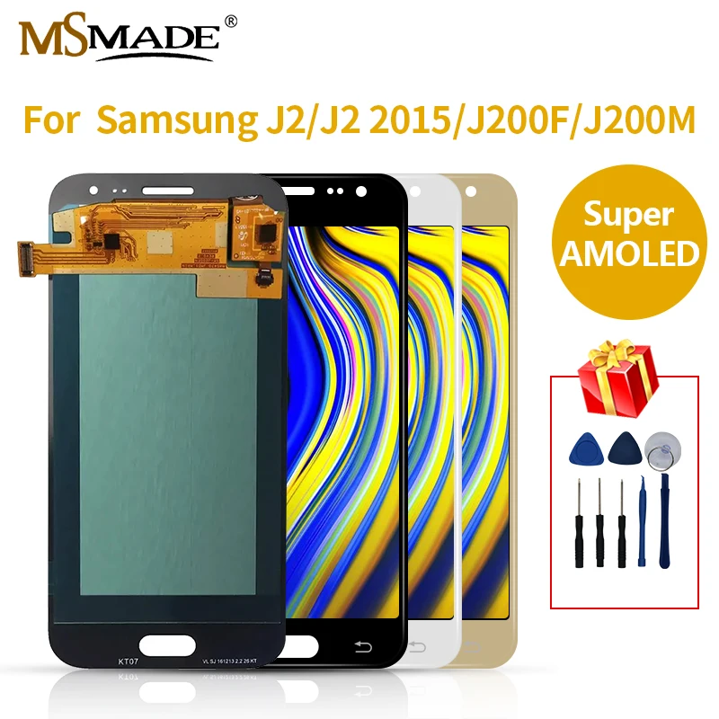 Супер AMOLED для Samsung Galaxy J2 2015 J200 J200F J200H ЖК дисплей сенсорный экран дигитайзер