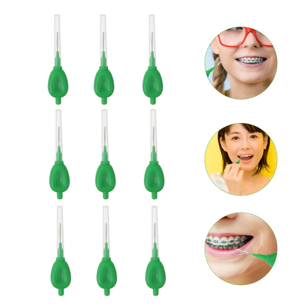 

100pcs Hygiene Tooth Flossing Picks Portable Interdental Brush Toothpick (Green)