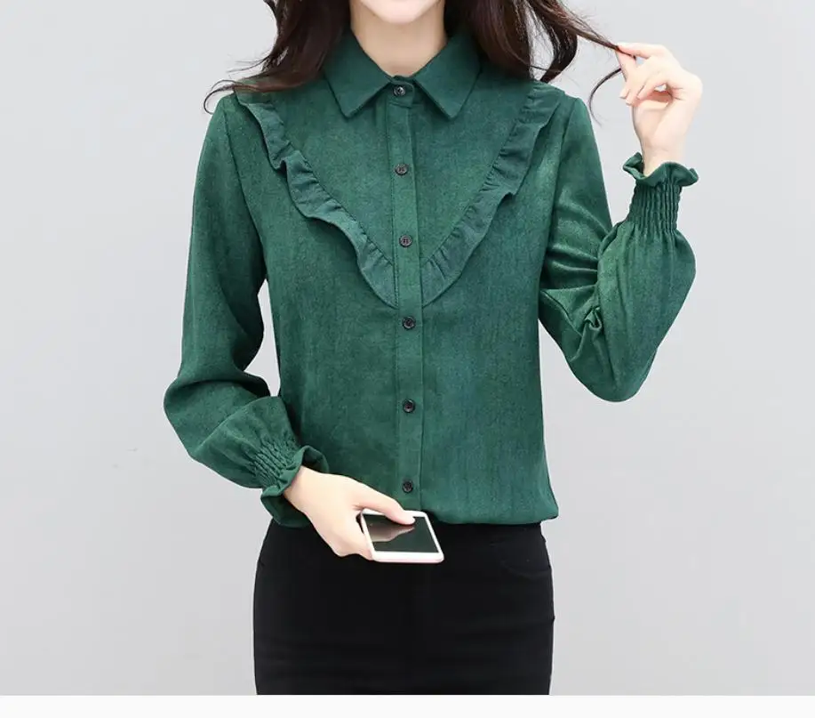 Женская рубашка с длинным рукавом весна-осень 2021 | одежда