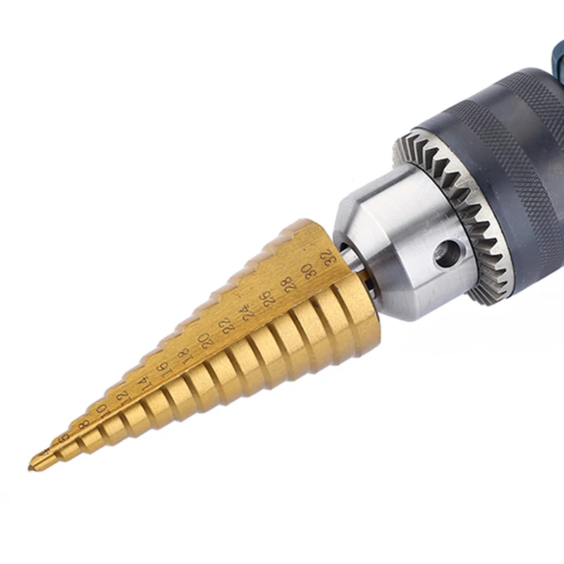 3 шт. набор быстрорежущих ступенчатых Сверл с титановым покрытием коническое