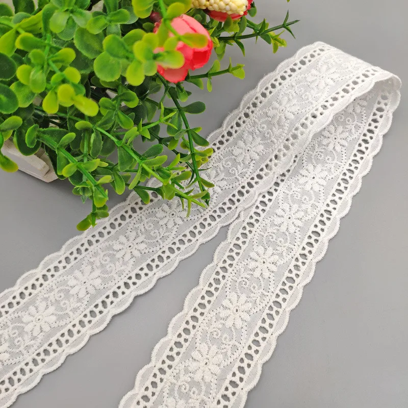 

Sewing Fabric 15/20 Yards DIY Ivory Cream Trim Crocheted Lace Fabric Ribbon Handmade Curtain Accessories CP-JD863