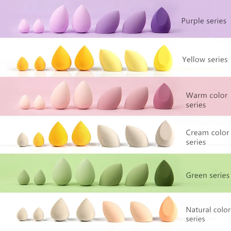 7 шт. в банке косметическая губка-спонж для влажного и сухого макияжа двойного