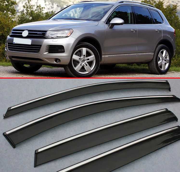 Пластиковый Наружный козырек Vent Shades Window Sun Rain Guard дефлектор для VW Touareg 2011 2012 2013 2014