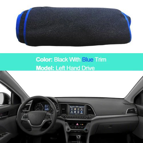 Синий 2 Layers Car Dashboard Cover Carpet Cape Dash Mat Dashboard Anti-UV For Hyundai Elantra Avante LHD RHD - Название цвета: Синий