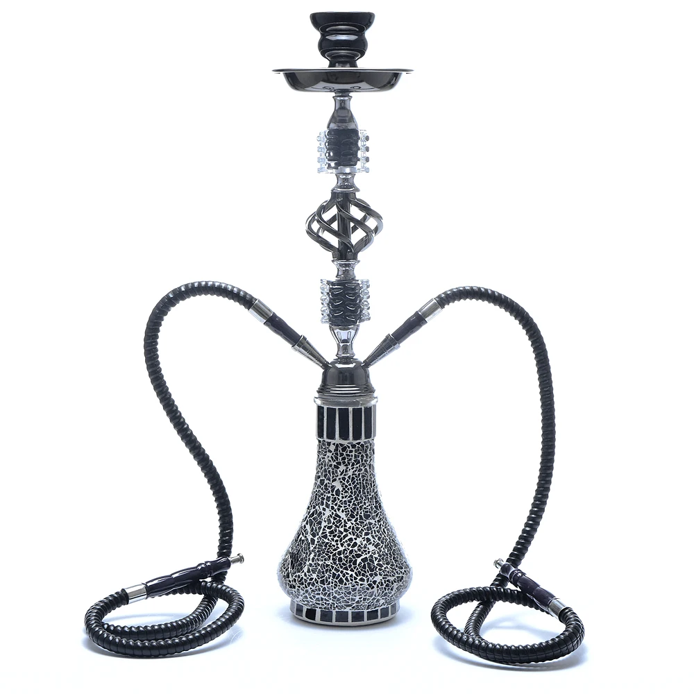 

DEJAYA Glass Hookah Shisha Pipe Double Hoses Narguile Completo Sisha Nargile Chicha Accessories Flavor Bowl Charcoal Tongs