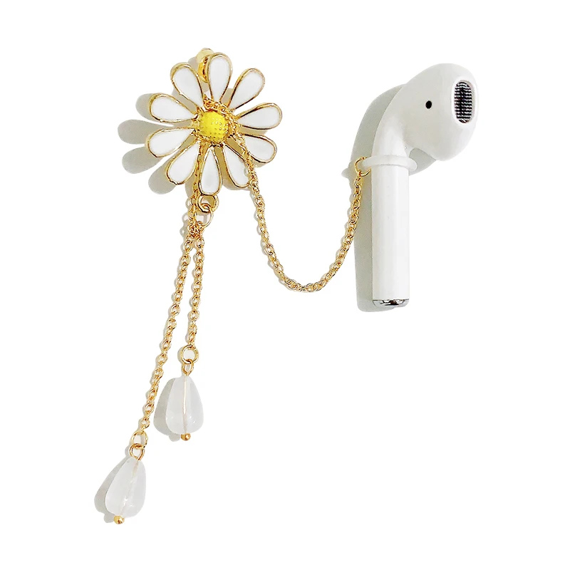 

Sunflower Ears Wireless Bluetooth Headphones AirPods Anti-lost Rope Earrings Metal Plating Girls Gifts