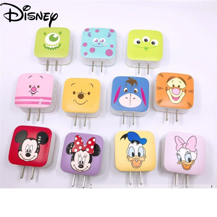 

Disney Mickey Minnie Quick Charging Mobile Universal Plug 2.4A Dual USB Output Charging Head Cartoon Mobile Phone Accessories