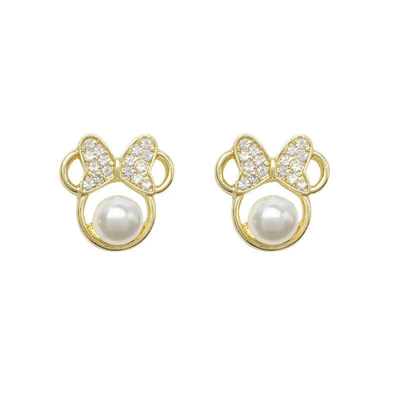 Корейские модные серьги-гвоздики с кристаллами и жемчугом для женщин простые