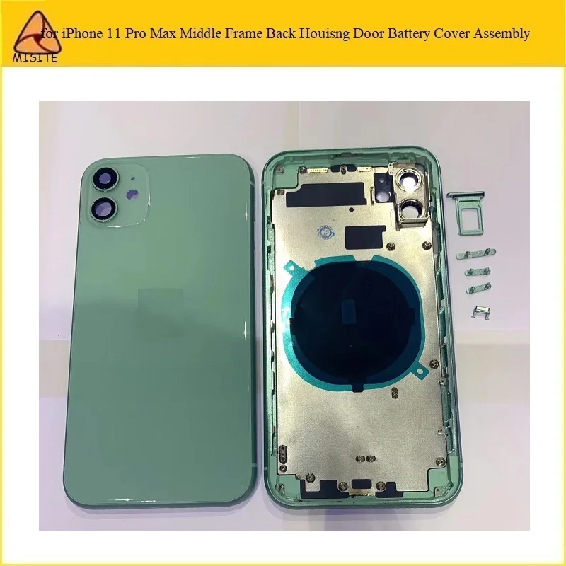 

10Pcs OEM Replacemet For iPhone 11 Pro Max 11Pro Back Glass Middle Frame Chassis Full Housing Assembly Battery Cover door