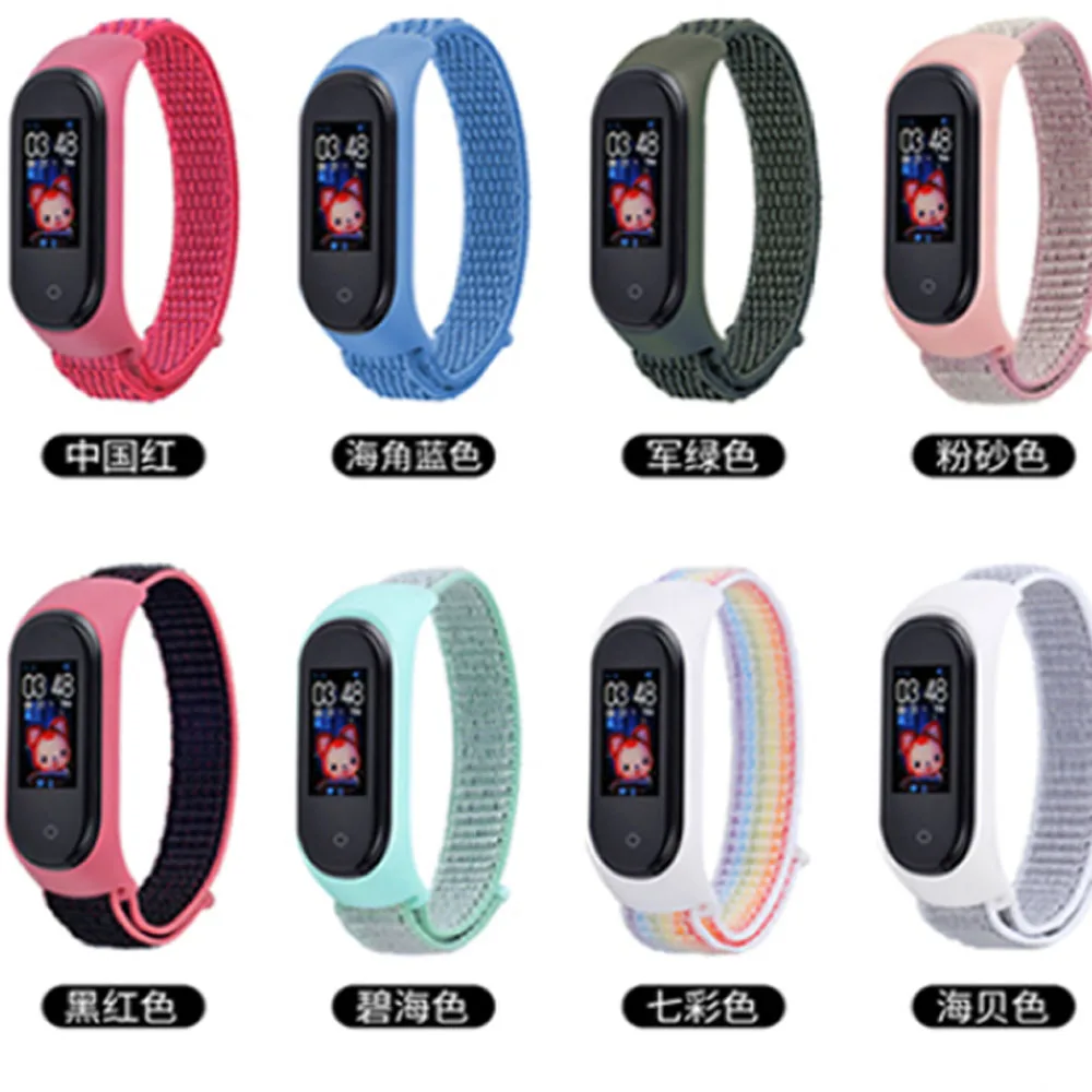 Новинка нейлоновый ремешок для Xiaomi Mi band 5 4 3 сменный Браслет band3 band4 дышащий