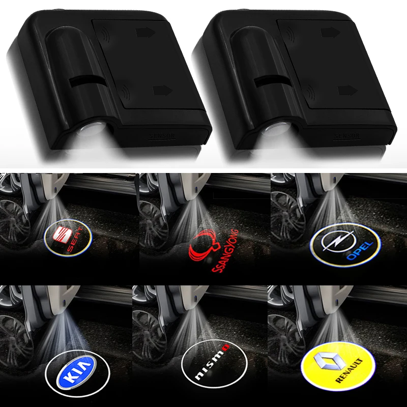 Беспроводной прожектор для дверей автомобиля Светодиодный VW Opel TOYOTA Ford Hyundai Renault