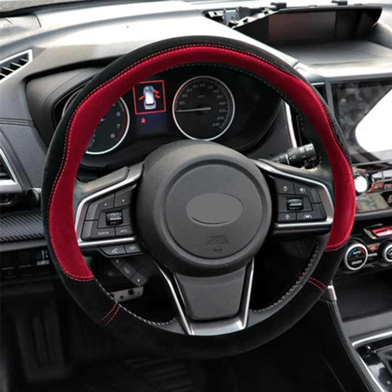 

QHCP Car Steering Wheel Cover Short Plush Winter Rubber Liner Anti Slip Interior For Subaru Forester Outback Legacy XV 2009-2019
