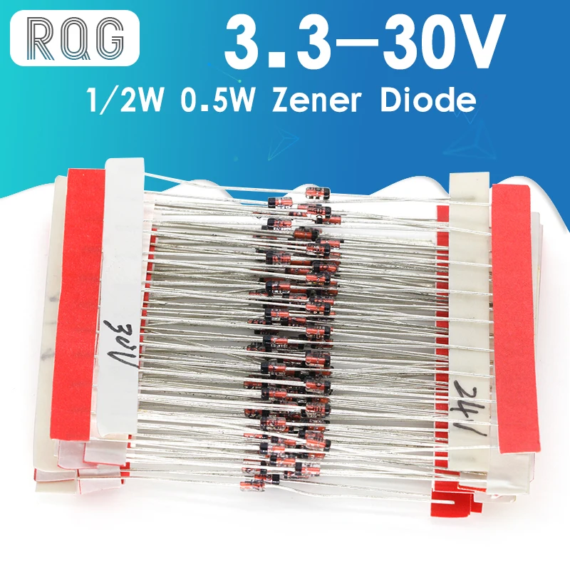 

1/2w 0.5W Zener Diode 3.3-30V 14values*10pcs=140pcs Assorted Assortment Set New electronic diy kit