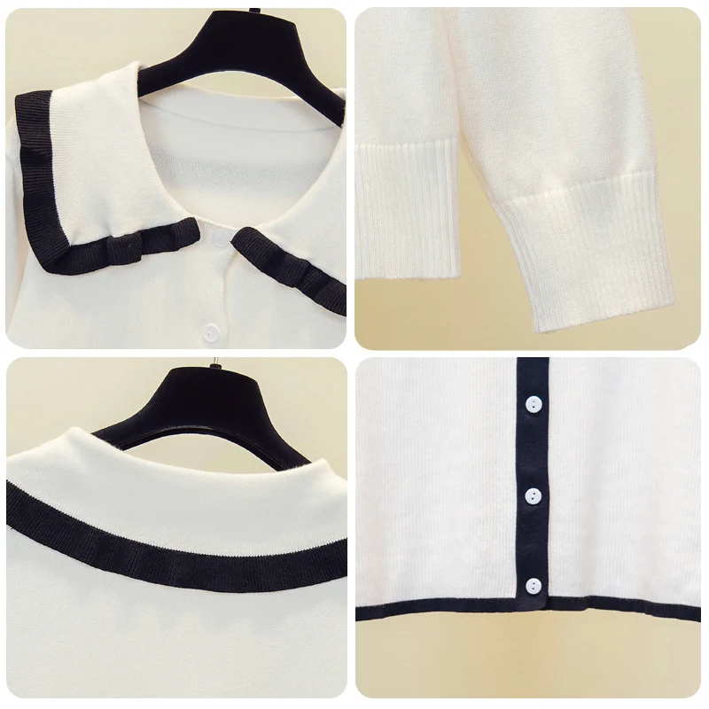 Женский вязаный кардиган с V-образным вырезом длинный черный свитер большого