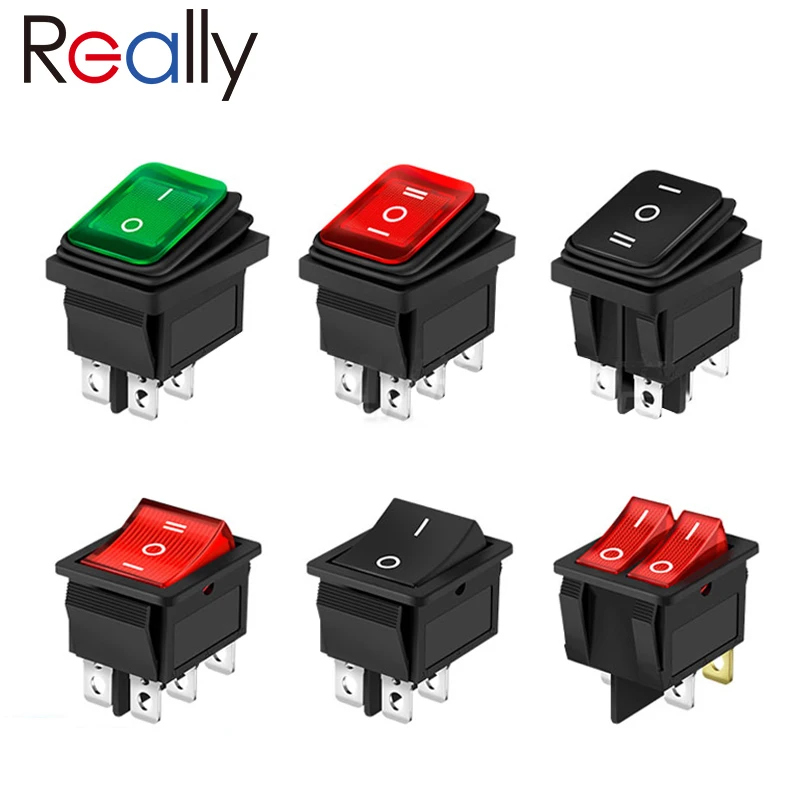 5 шт. KCD4 AC 16A/250V 20A/125V 4/6Pin электротехнического оборудования с светильник Мощность
