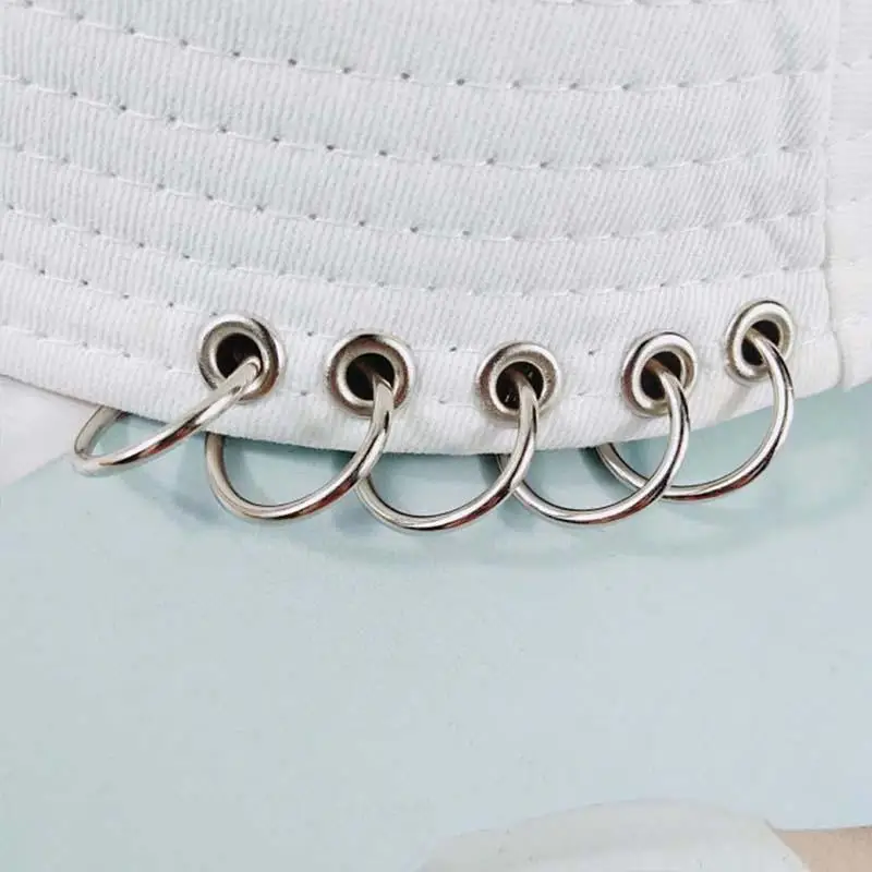 

1PC Unisex Women Men Bucket Hat Pin Rings Sunhat Caps Summer Hats