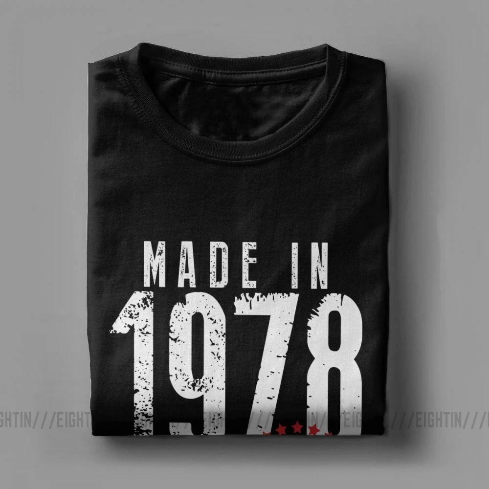 Сделано в 1978 году все оригинальные части Уникальный День рождения Футболка мужская одежда с короткими рукавами футболка высокого качества хлопковая Футболка с круглым вырезом