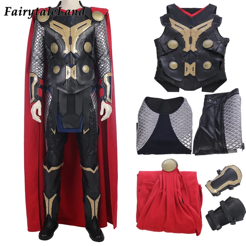 

Dark World God Of Thunder костюмы косплей супергероя Odinson боевая одежда для карнавала, вечеринки с ботинками