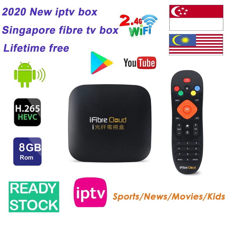 Новинка 2020 года ТВ приставка Iptv из сингапурского волокна со встроенным Wi Fi