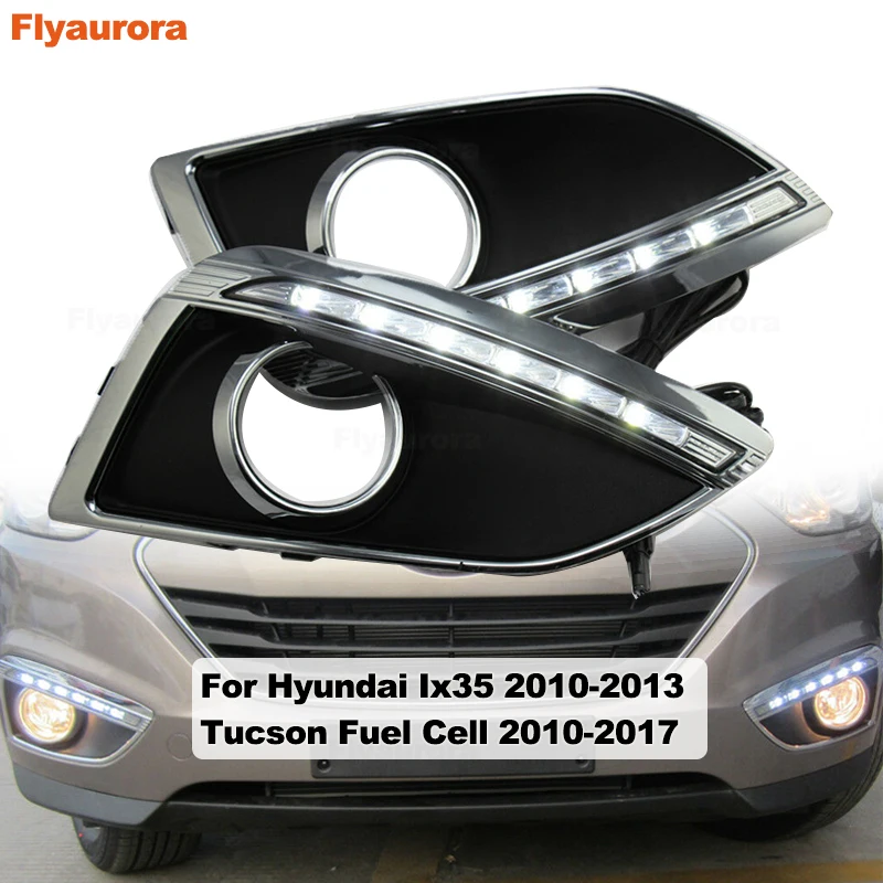 Светодиодные дневные ходовые огни 2 шт. противотумансветильник фары для Hyundai Ix35