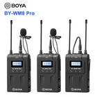 BOYA BY-WM8 Pro UHF двухканальная Беспроводная микрофонная система Запись интервью видео отворот микрофон для телефонов DSLR камера K1 K2 K3