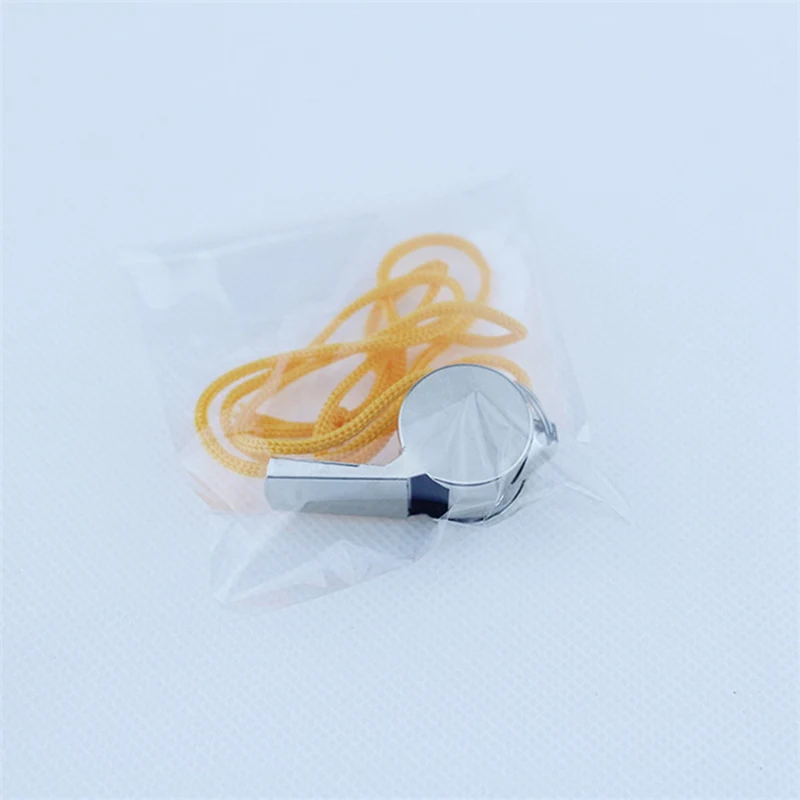 

1Pc Metal Referee Whistle Outdoor Survival Whistle With Hanging Rope Cheerleading Emergency Pet Dog Training Whistle