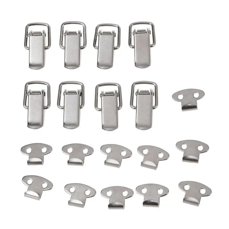 

10Pcs Cabinet Spring Loaded Iron Straight Loop Toggle Latch 45mm Length