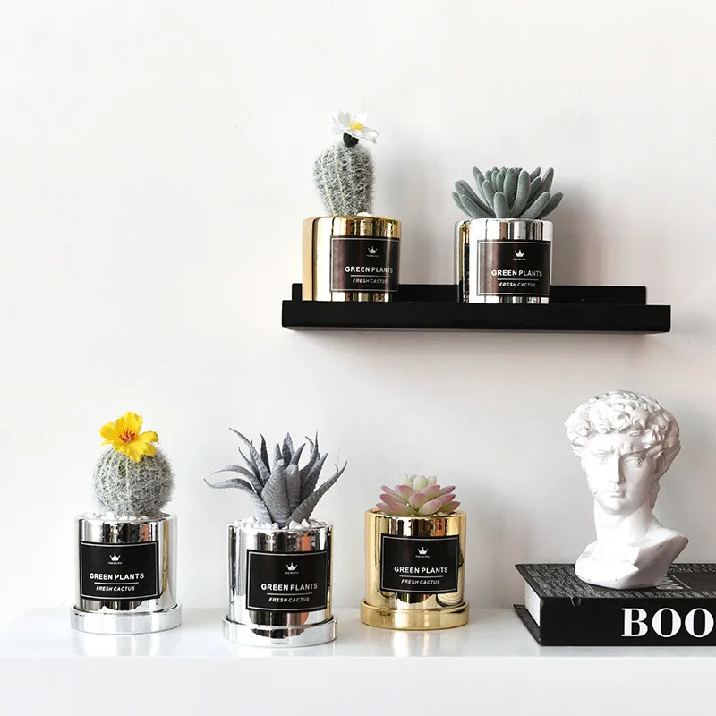 Новинка 2020 года набор искусственных зеленых растений суккулентов в горшке из