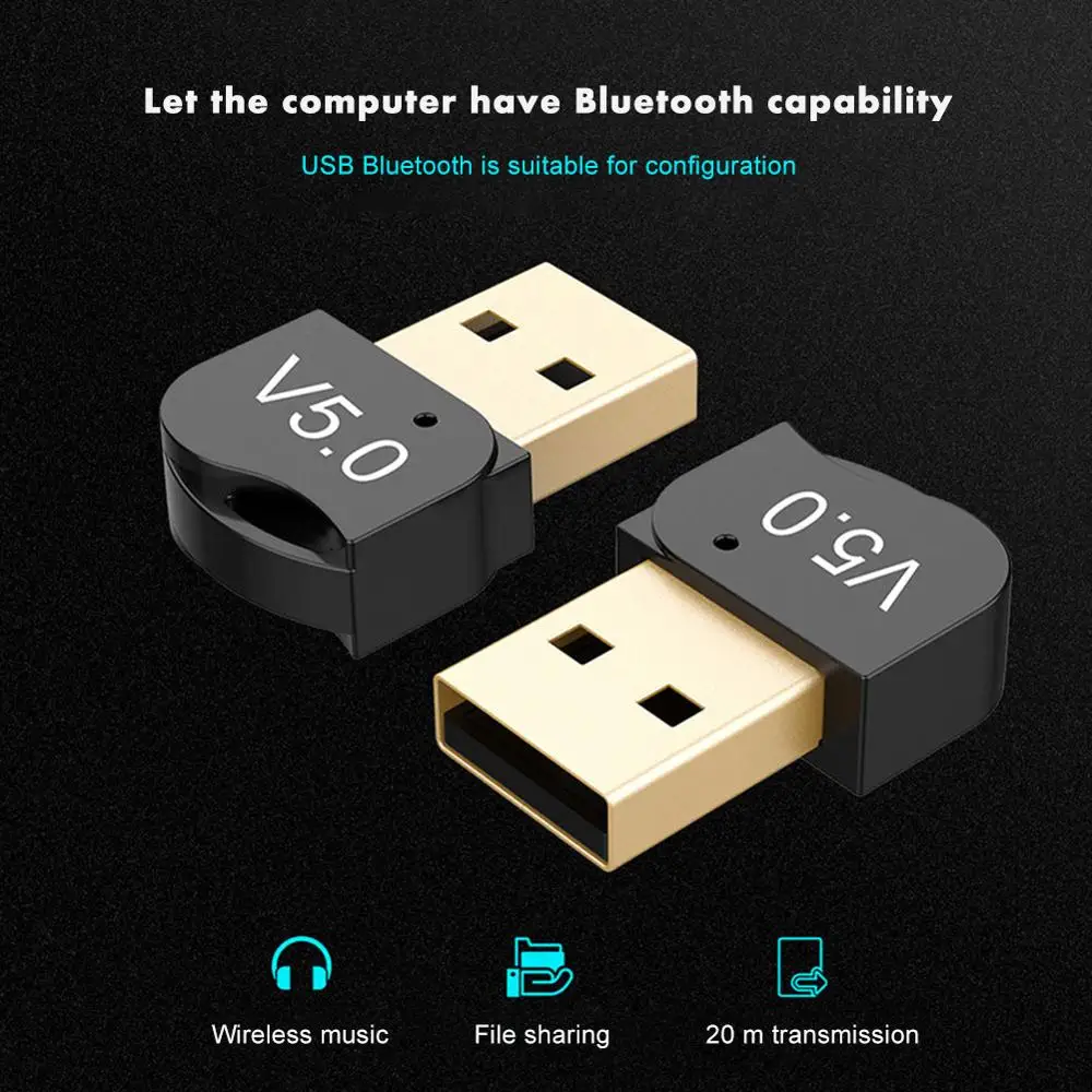 USB Bluetooth адаптер 5 0 аудио приемник поддерживает Win8/10 компьютер беспроводной