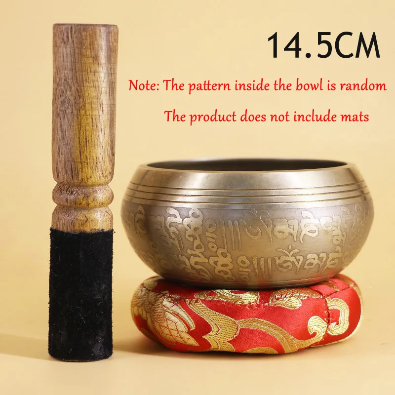 14.5CM Непальская тибетская Поющая чаша ручной работы, Набор декоративных настенных блюд, резонансная медитация, Поющая чаша для чакры - Цвет: 14.5CM