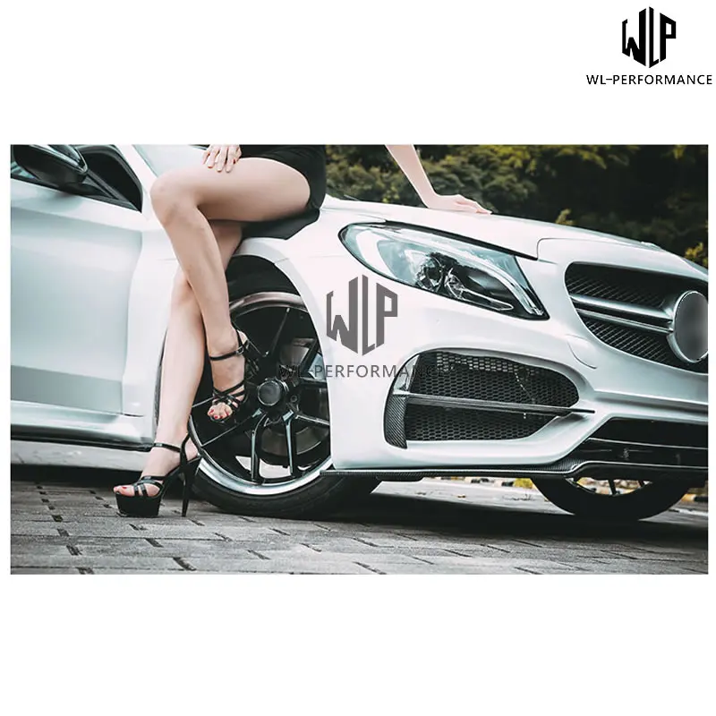 W205 CF/ПУ Неокрашенный материал передний и задний бампер боковые крылья юбки