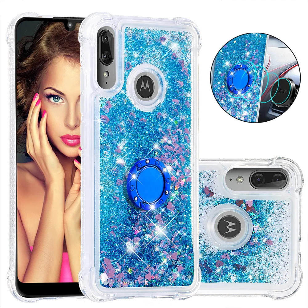 Чехол для Motorola Moto E6 Plus/E6 на 360 градусов Roataing с пряжкой и кольцом подставкой мягкая