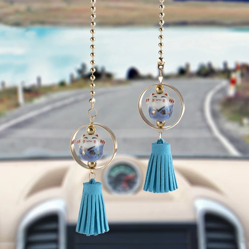 Керамические Подвески с автомобилем Lucky Cat Висячие автомобильные зеркальные