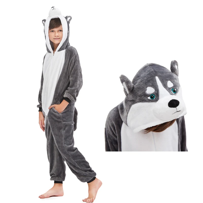 New Winter Unicorn Pajamas For Children Animal Pyjamas Kids Panda Stich Onesie Boys Girls Sleepwear Unicornio Jumpsuit